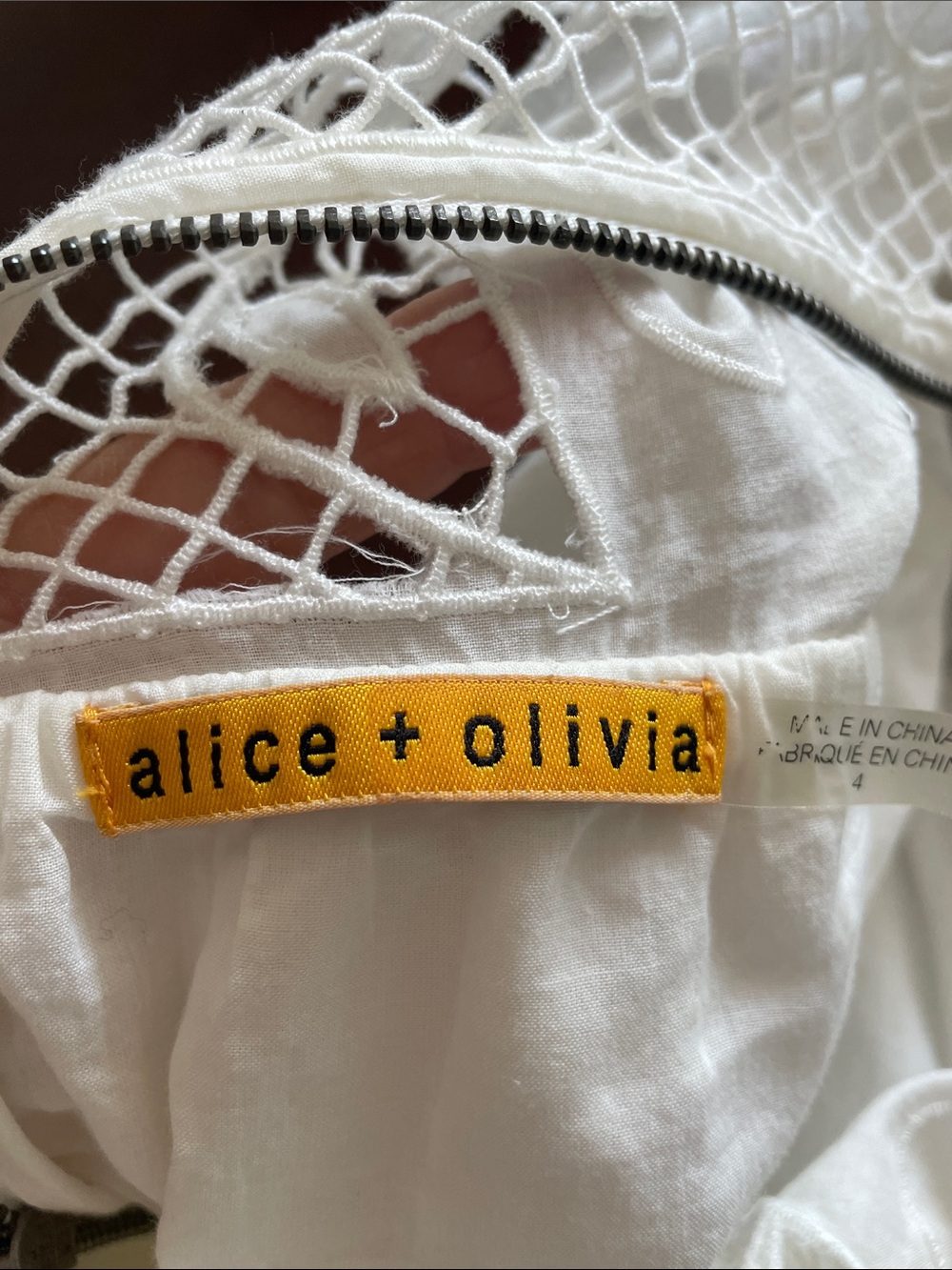 Alice + Olivia White Lace Fit & Flare dress - Picture 15 of 17